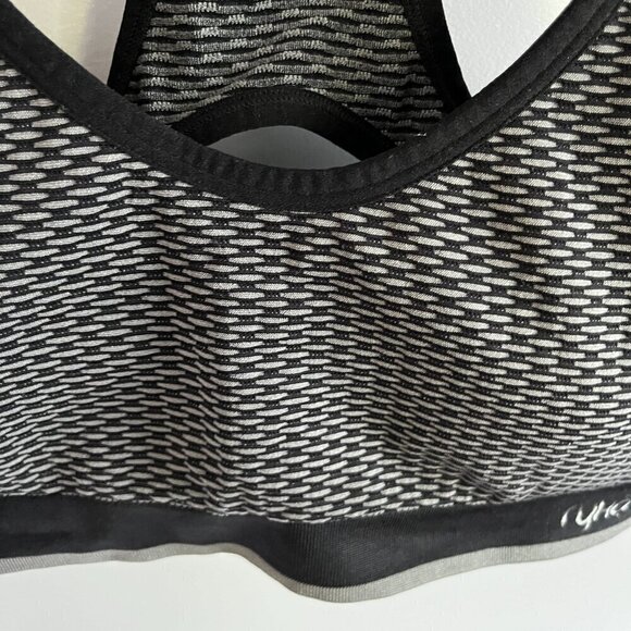 Ryka Women’s Black Grey Stretch Racerback Style Sports Bra L - Picture 2 of 6